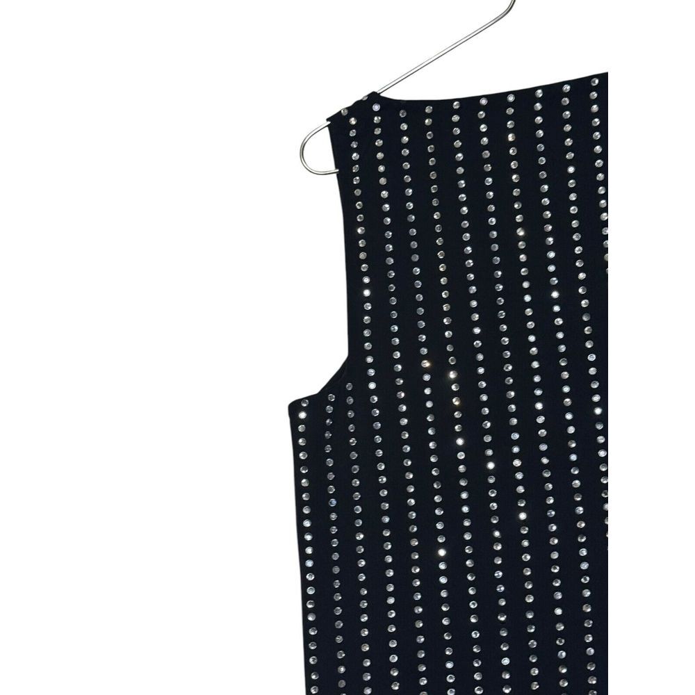 Susana Monaco Womens Dress Midi Back Side Zip Beaded Sleeveless V-Neck Medium - Picture 9 of 10